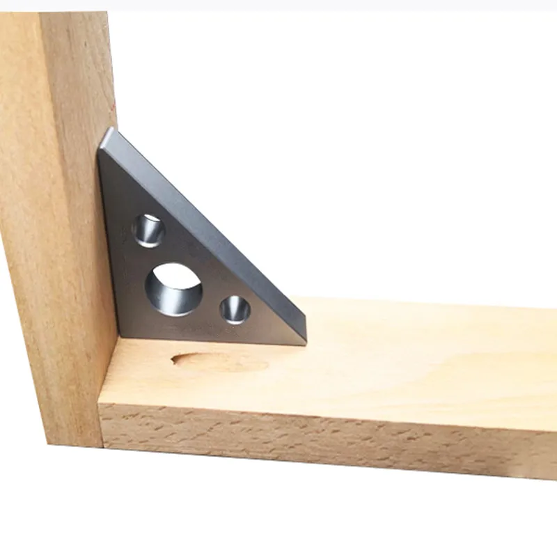 45 Degree Aluminum Alloy Angle Ruler Inch Metric Triangle Ruler Carpenter's Workshop Woodworking Square Multifunction Tool