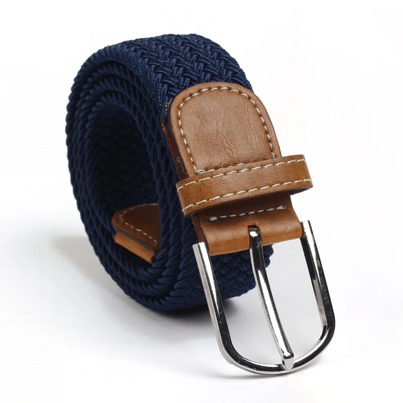 

2019 New Elastic Woven Belt Knitted Canvas Belt Decoration Belt Female Pin Buckle Canvas Strap Women And Man