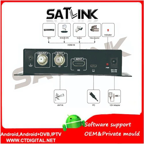 Satlink Φ DVB T модулятор маршрута AV маршрутизатор DM T|Спутниковое ТВ| |