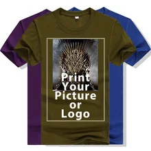 Мужская повседневная хлопковая футболка «сделай сам», футболка с индивидуальным принтом, рисунки/логотип, женская футболка с коротким рукавом, топы, футболки