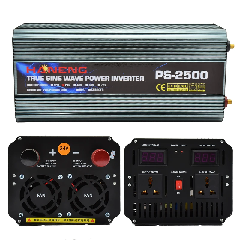 

Peak Power 5000W Modified Sine Wave Power Car Inverter 12V 220V Dual Voltage Display Cooling Fan Adapater Charger For Notebook
