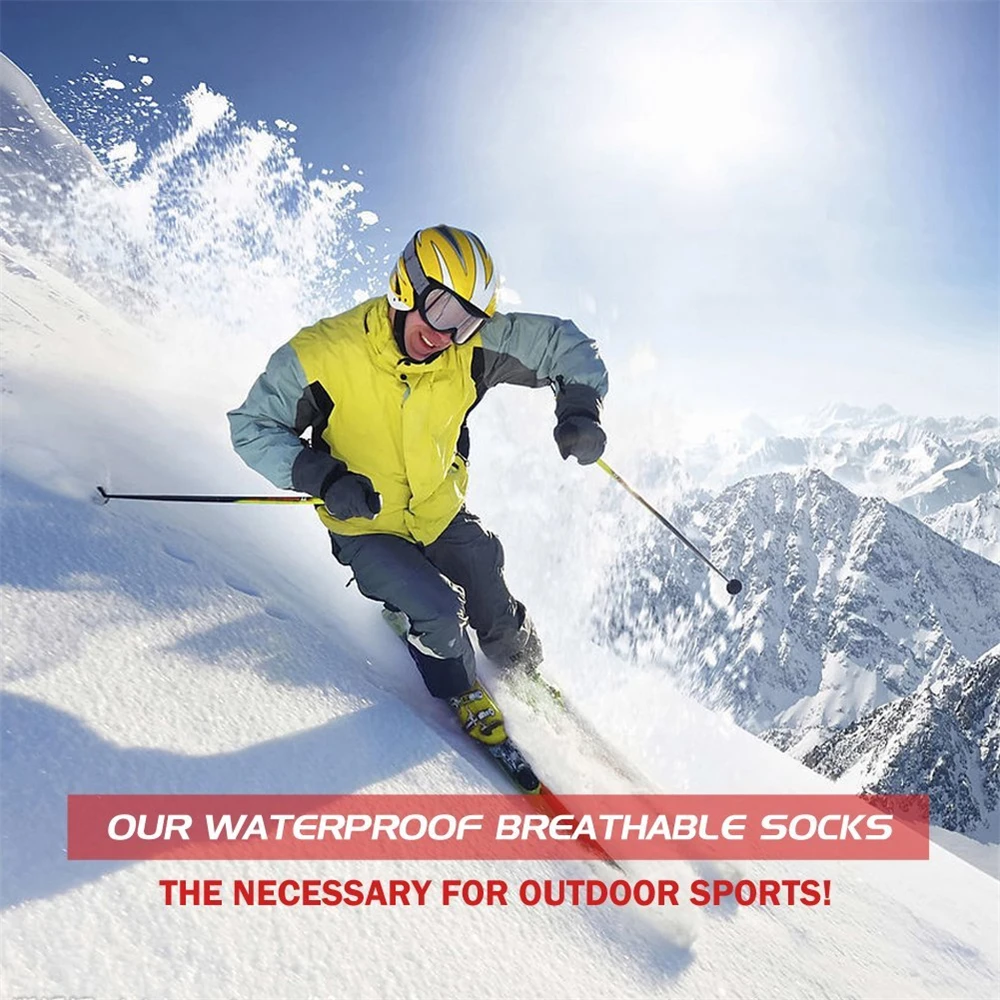 SGS Certified 100/% Waterproof Breathable Socks, RANDY SUN Unisex Novelty Sport Skiing Trekking Hiking Socks 1 Pair