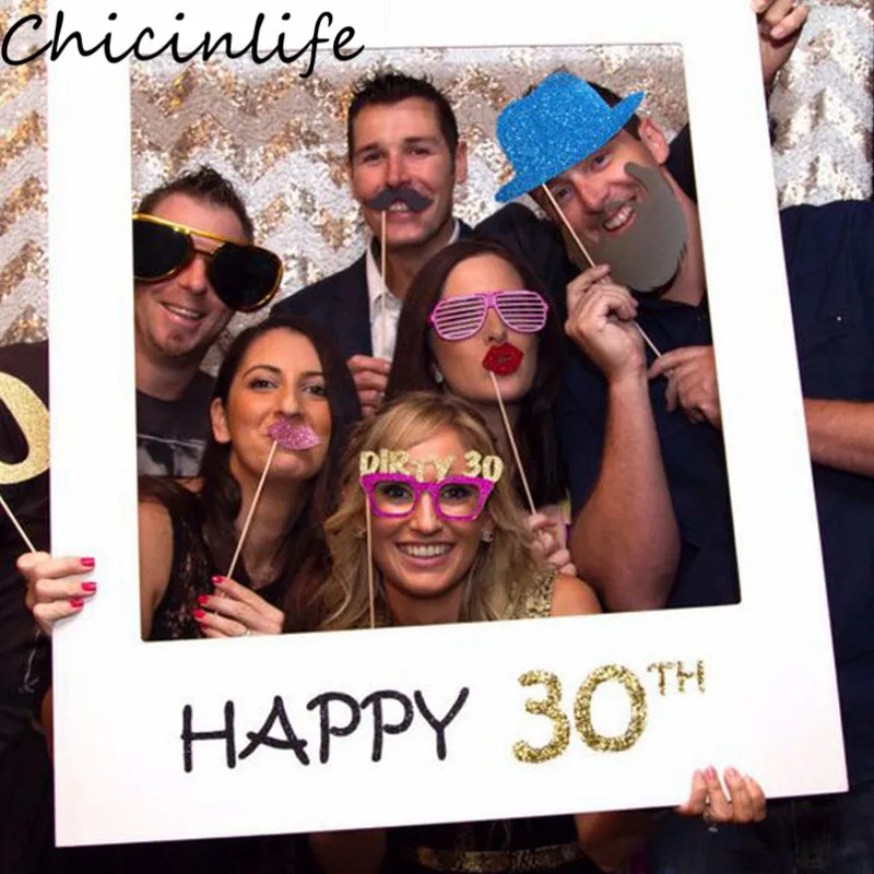 Chicinlife 1 шт. Фотофон Happy 30th 40th 50th 60th с рамкой реквизит для взрослых на день рождения