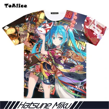 

Brand Japanese Anime VOCALOID Hatsune Miku Full Graphic T-shirts Printed T shirt Tee Tops Short Sleeve High Quality Wholesale