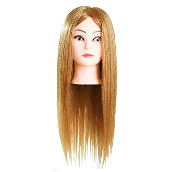 

23inch Golden Hair Hairdressing Doll Heads Mannequins Salon Hair Styling Training Head Mannequin With Holder