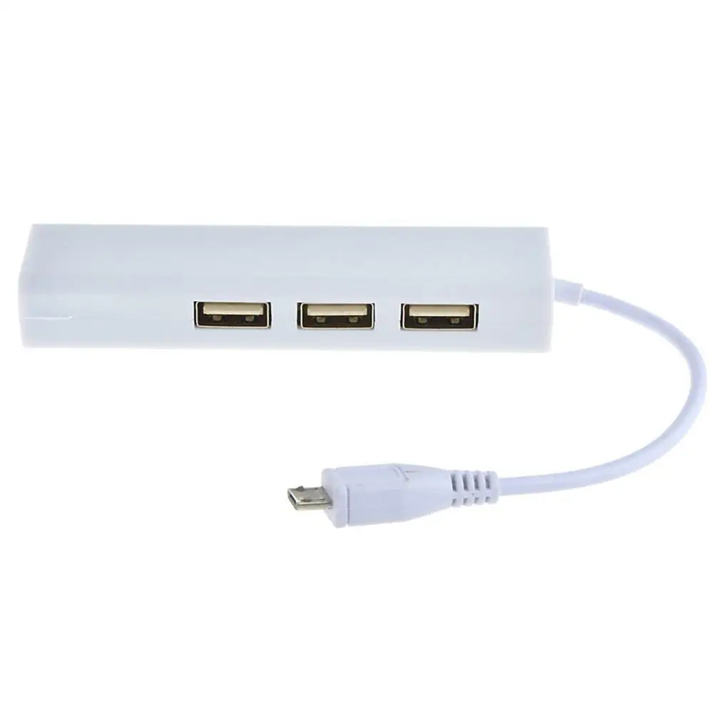 

3 Port Micro USB 2.0 HUB to RJ45 Network Ethernet Adapter for Android Tablets