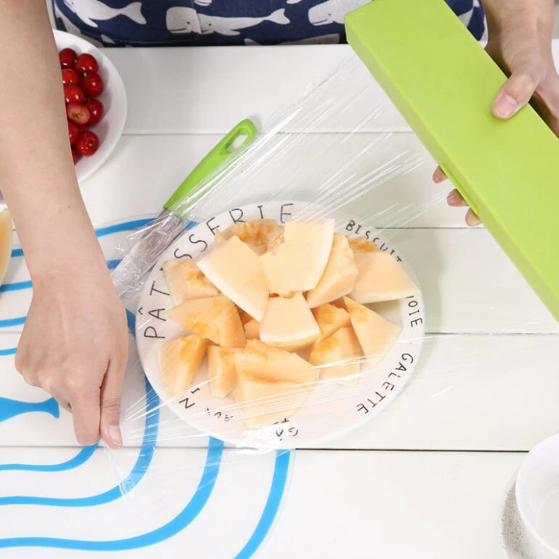 

BASUPPLY 1Pc Magic Fruit Food Fresh Keeping Cling Wrap Dispenser Practical Preservative Film Cutter Kitchen Accessories Tools
