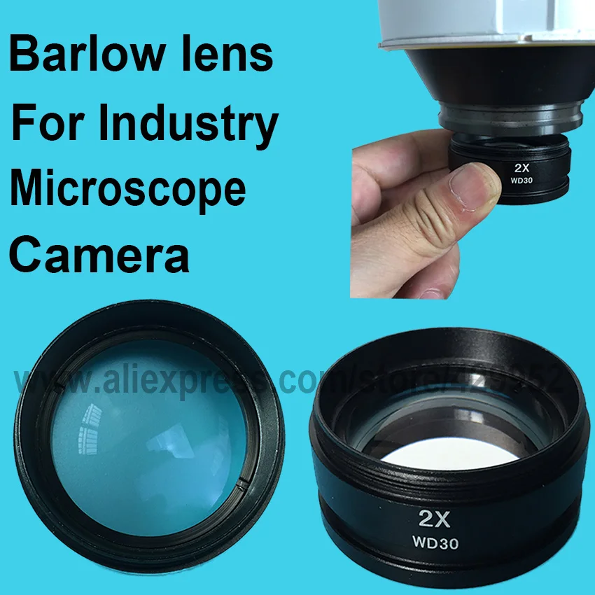 efix 2X Barlow Auxiliary Glass Lens For Industry Digital Video Stereo