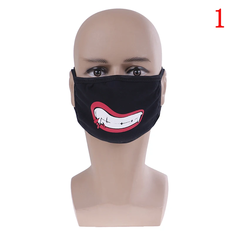 Горячая Распродажа унисекс Kawaii противопылевая маска хлопковая маска для губ Милая аниме мультяшная медведь рот Муфельная маска для лица смайлик маска - Цвет: 1