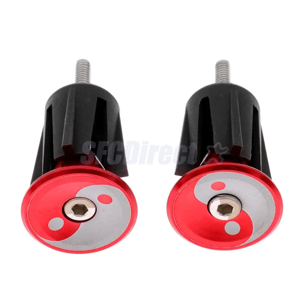 1 Pair Aluminum Alloy Bike Handlebar End Plugs Mountain Road Bicycle Cycling Handle Bar Grips Caps Stoppers 