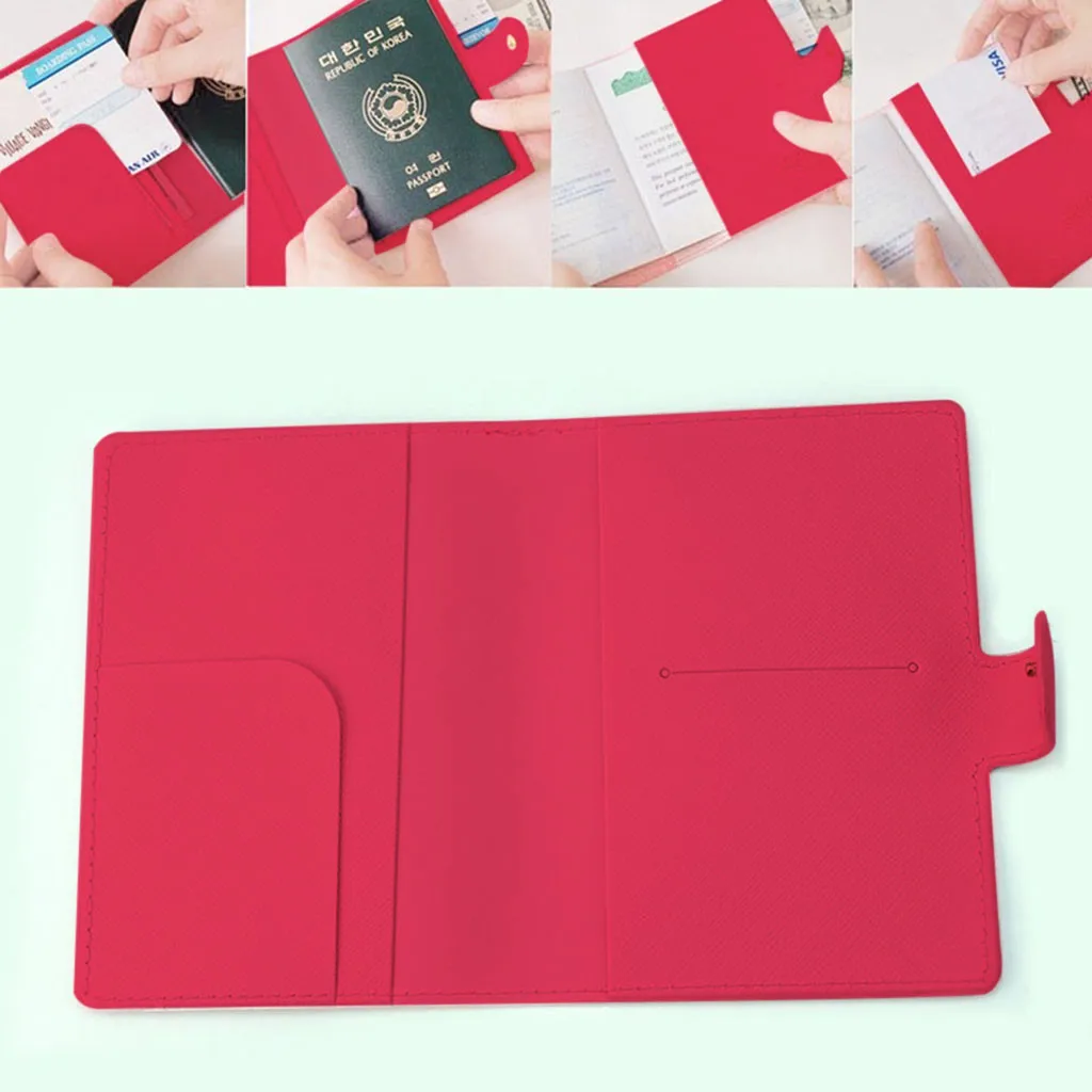 

Sweet Bowknot Crown Buckles Passport Holder Protect Cover Case Organizer