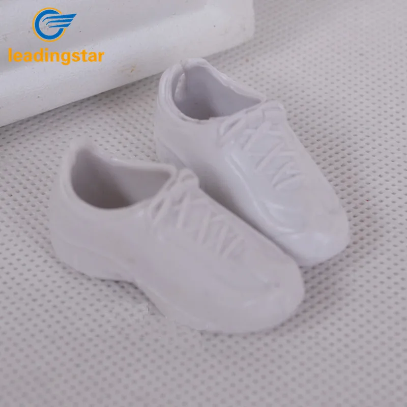 

None 2 Pairs of Doll Shoes White Tennis Shoes and Black Loafers for Ken