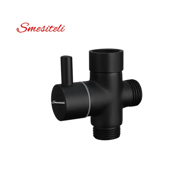 Smesiteli G1/2 Multi-function 3 Way ก๊อกน้ำ Diverter กับปิดสวิตช์วาล์ว T- อะแดปเตอร์วาล์วสำหรับห้องน้ำ Bidet Sprayer 1