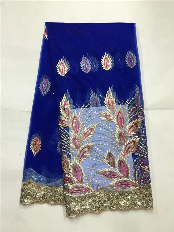 Мода Индийский Джордж ткани Высокое качество Африканский Джордж Ткань с ручной резки блестками Джордж кружева YD05 - Цвет: As picture