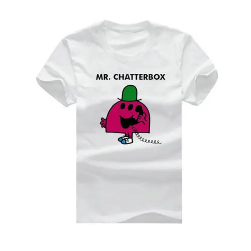 Mr men Little Miss Chatterbox Man Футболка для мальчиков Аниме футболки и топы мужская футболка с короткими рукавами - Цвет: Синий