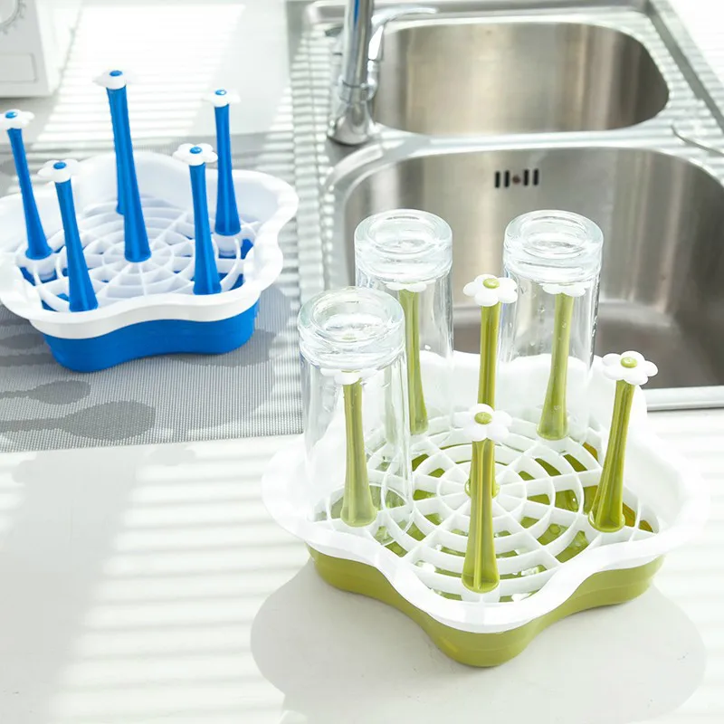

1pc Organizer Cup Mug Holder Mug Glass Bottle Kitchen green/red/blue Practical Drying Rack Kitchen