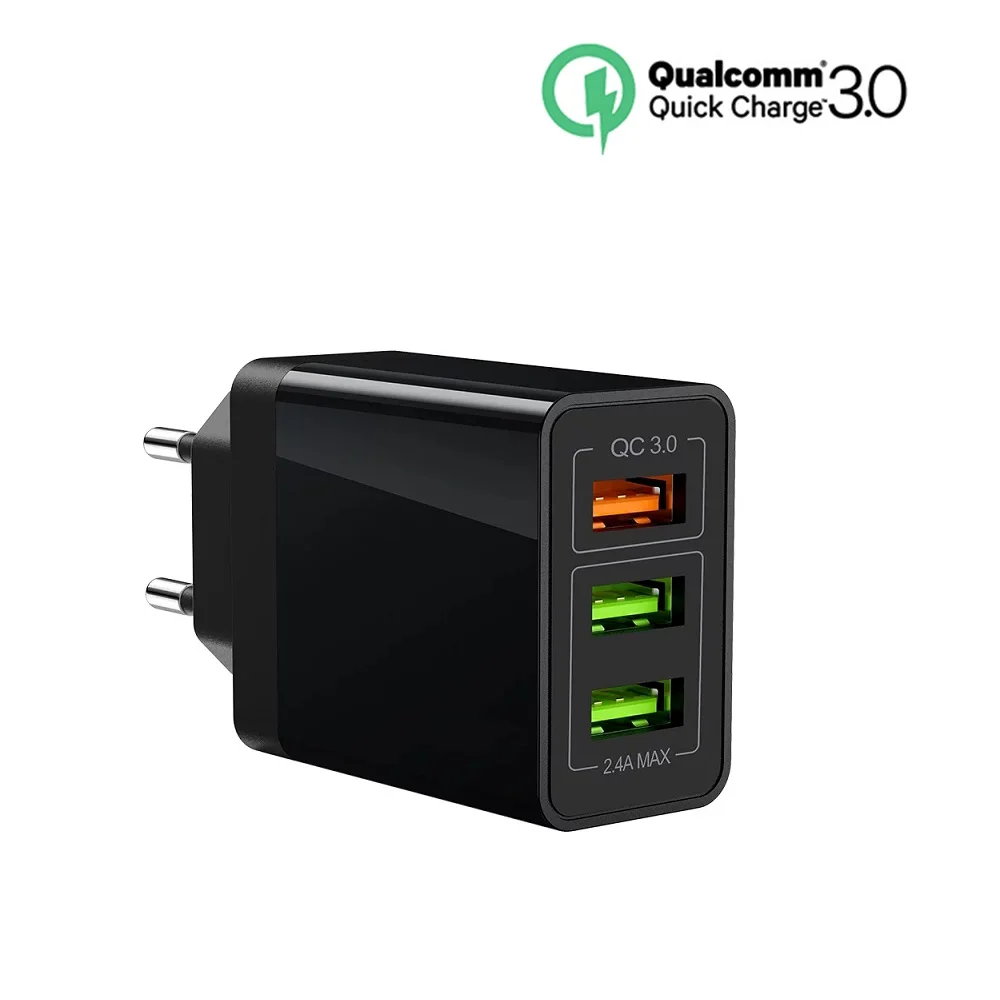 5V 2.4A Мульти USB зарядное устройство QC 3,0 Быстрая Зарядка адаптер 3 USB быстрая зарядка мобильного телефона зарядное устройство для iphone мобильный телефон