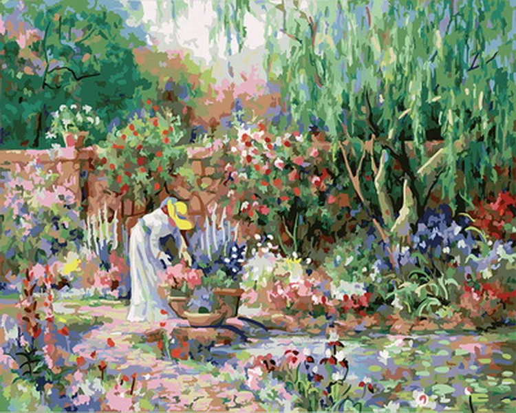 Frameless diy paintings by numbers paint by number for home decor oil picture painting 5065cm garden