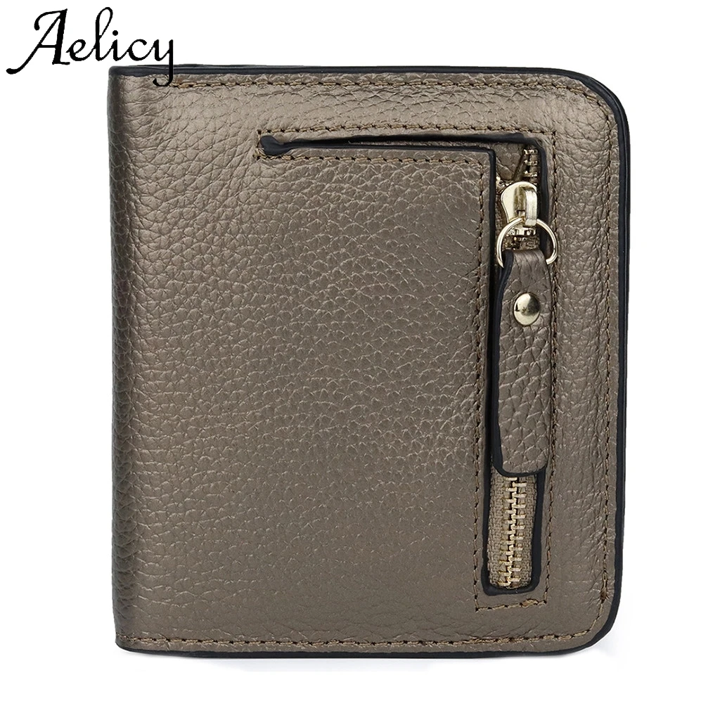 

Aelicy Women Leather Wallet Ladies Small High Quality Solid Bag Simple Phone Pocket Compact Pocket Blocking Wallet