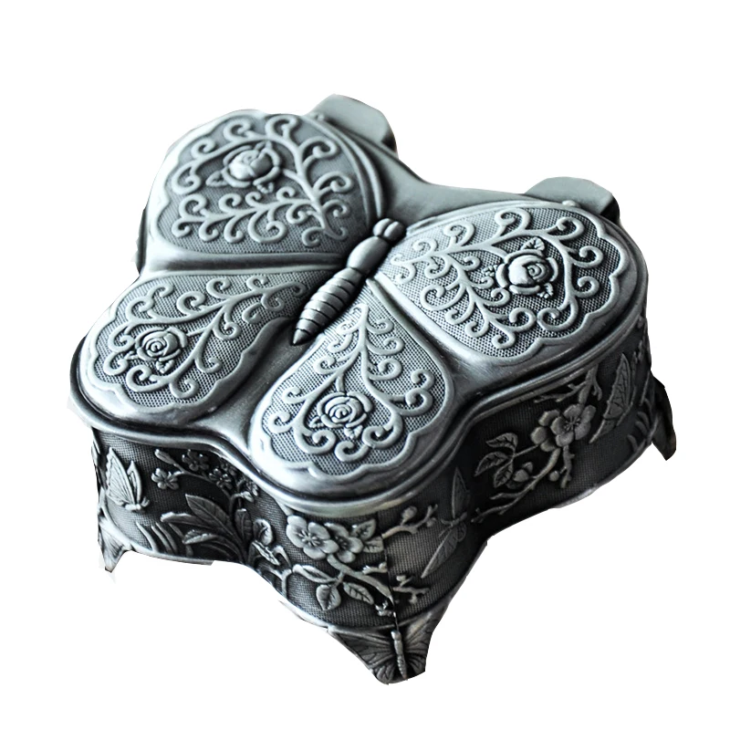 

Butterfly Retro Jewelry Box European Ring Boxes Princess Earrings Bracelets Necklaces Gift Organizer Zinc Alloy Storage Box