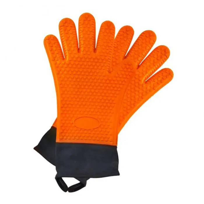 1 пара силиконовые перчатки Тепло высокой температуры защитные перчатки для приготовления пищи Кухонные принадлежности YU-Home