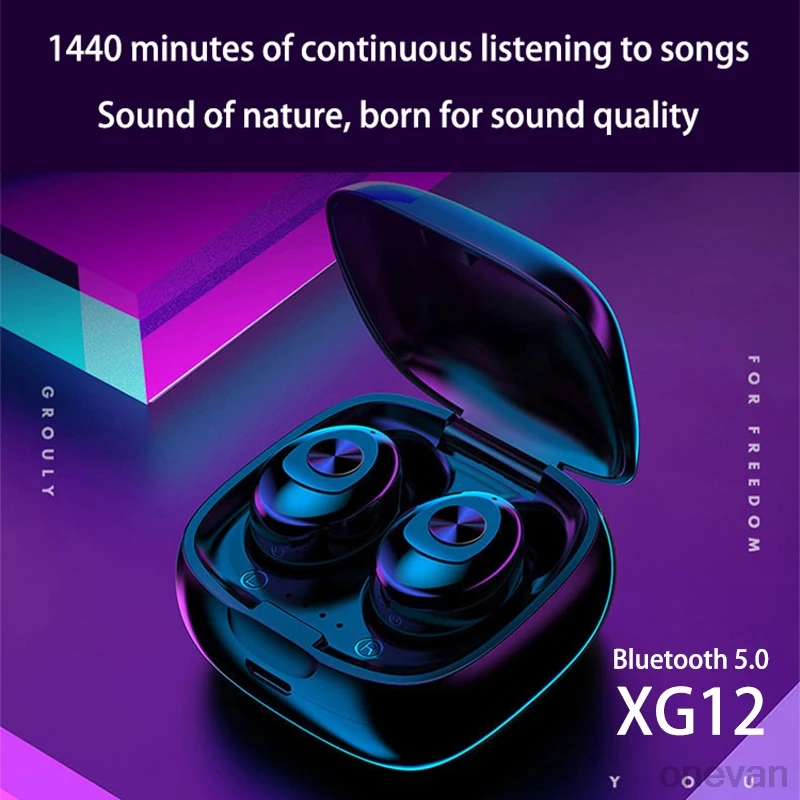 

ONEVAN XG12 TWS Earphone Bluetooth 5.0 fone de ouvido Wireless Earbus HIFI Sound Sport Earphones Handsfree with Mic for Phone