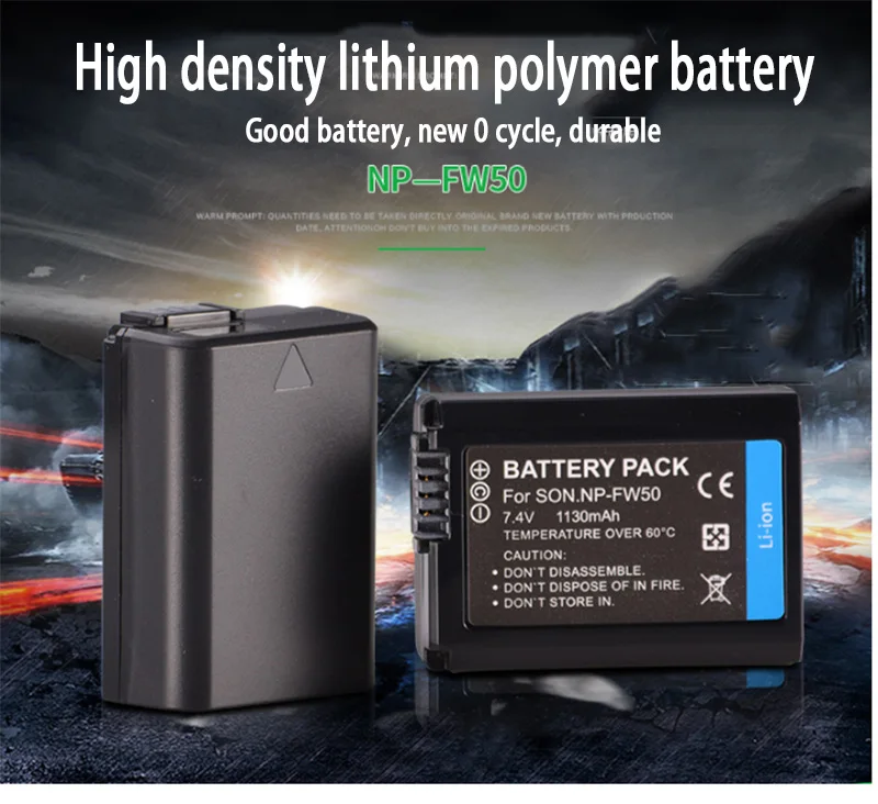 

7.2V 1130mAh NP-FW50 NP FW50 Camera Battery for Sony A5000 A5100 Standard Battery Accessoires DSLR Rechargeable Batteries