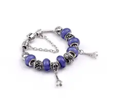 aliexpress hot sale kpop ethnic eiffel tower pendant purple beads christmas xmas new year gift for women brand diy bracelet