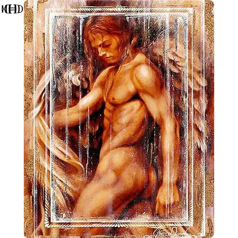 DIY квадратные Стразы Алмазная вышивка сексуальный мужской портрет мозаика для
