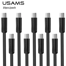 10 шт./партия кабель type-C для samsung Xiaomi type c USB кабель USAMS USB C зарядное устройство синхронизации данных 10 P/L type c кабель для зарядки