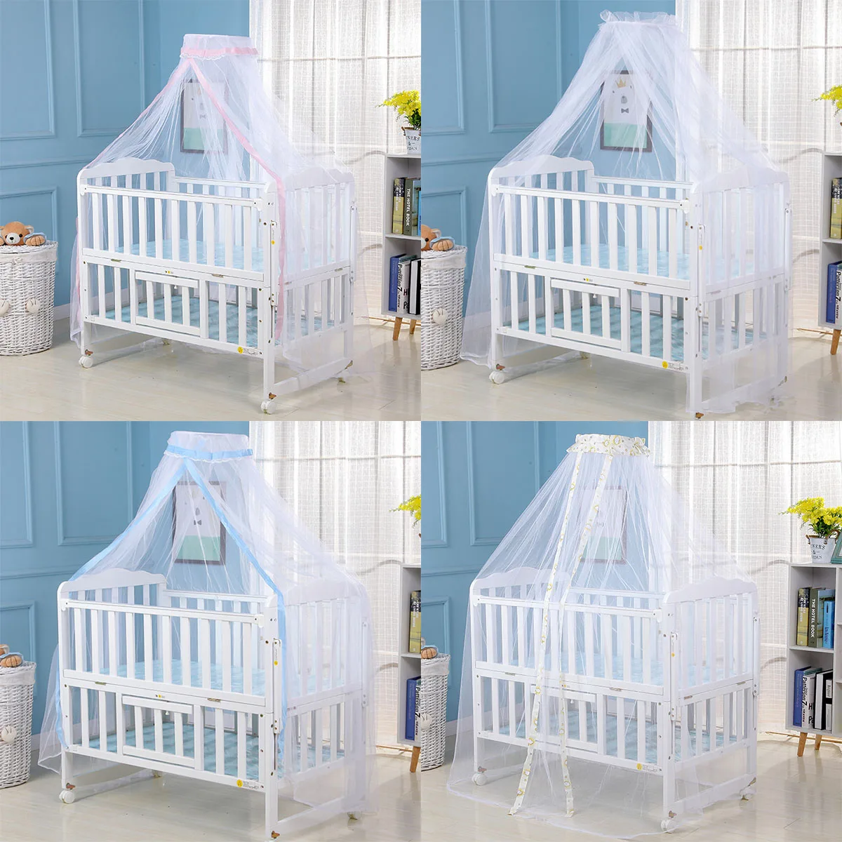

2019 Baby Cradle Bed Mesh Mosquito Nets Foldable Summer Baby Arched Mosquitos Nets Portable Crib Netting For Infant Baby Cradle
