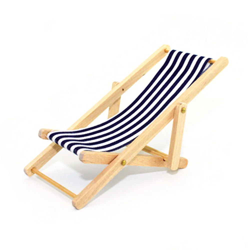 1:12 Mini Doll Foldable Stripe Wood Beach Chair Dollhouse Sunbathing Lounge Chair Recliner Furniture Accessories for Barbie Toy 1:12 Mini Doll Foldable Stripe Wood Beach Chair Dollhouse Sunbathing Lounge Chair Recliner Furniture Accessories for Barbie Toy