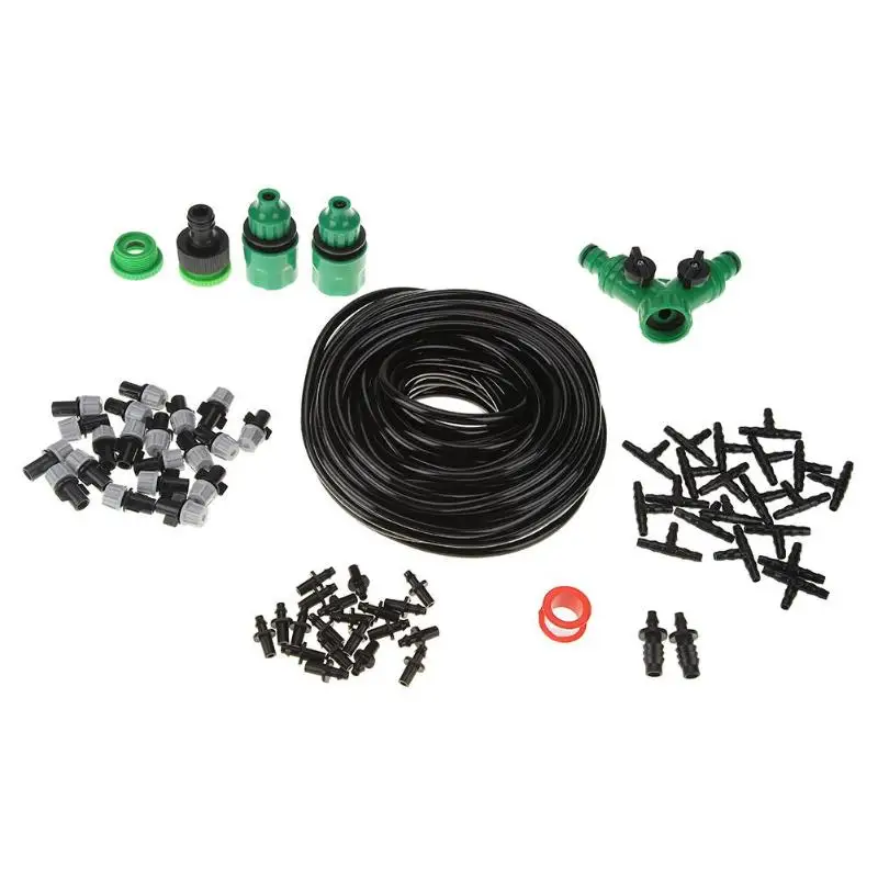 

Micro Drip Nozzles Irrigation Kit Plants Garden Watering System Automatic Garden Hose Kits Connector 68pcs Adjustable Drip 20M