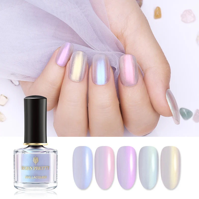 BORN PRETTY 6ml Pink Nail Polish Translucent Jelly Nail Art Varnish