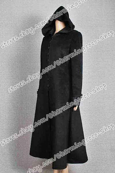 Twilight Movie New Moon Cosplay Costume Volturi Jane Black Coat Wool Halloween