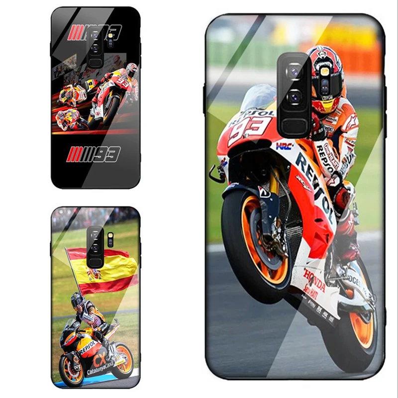 

Movement Phone Case for galaxy S10 S9 S8 plus black edge glass Cases For Samsung NOTE 9 note 8 Letter motorcycle Marc Back Cover