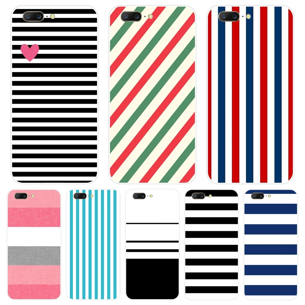 

Soft Silicone Phone Case For One Plus 6 6T 5 5T 3 3T Blue White Black Stripes Pink Heart Back Cover For OnePlus 3 3T 5 5T 6 6T