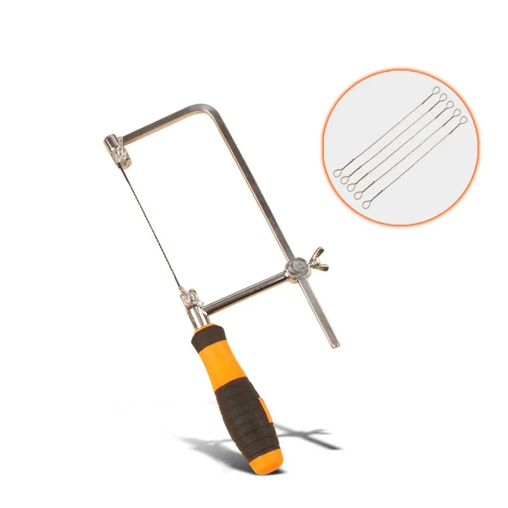 

DIY Woodworking Saw Scroll Coping Carbon Steel Tool U Shape Garland Curve Wire Saw Blade Carved with 5Pcs Blade