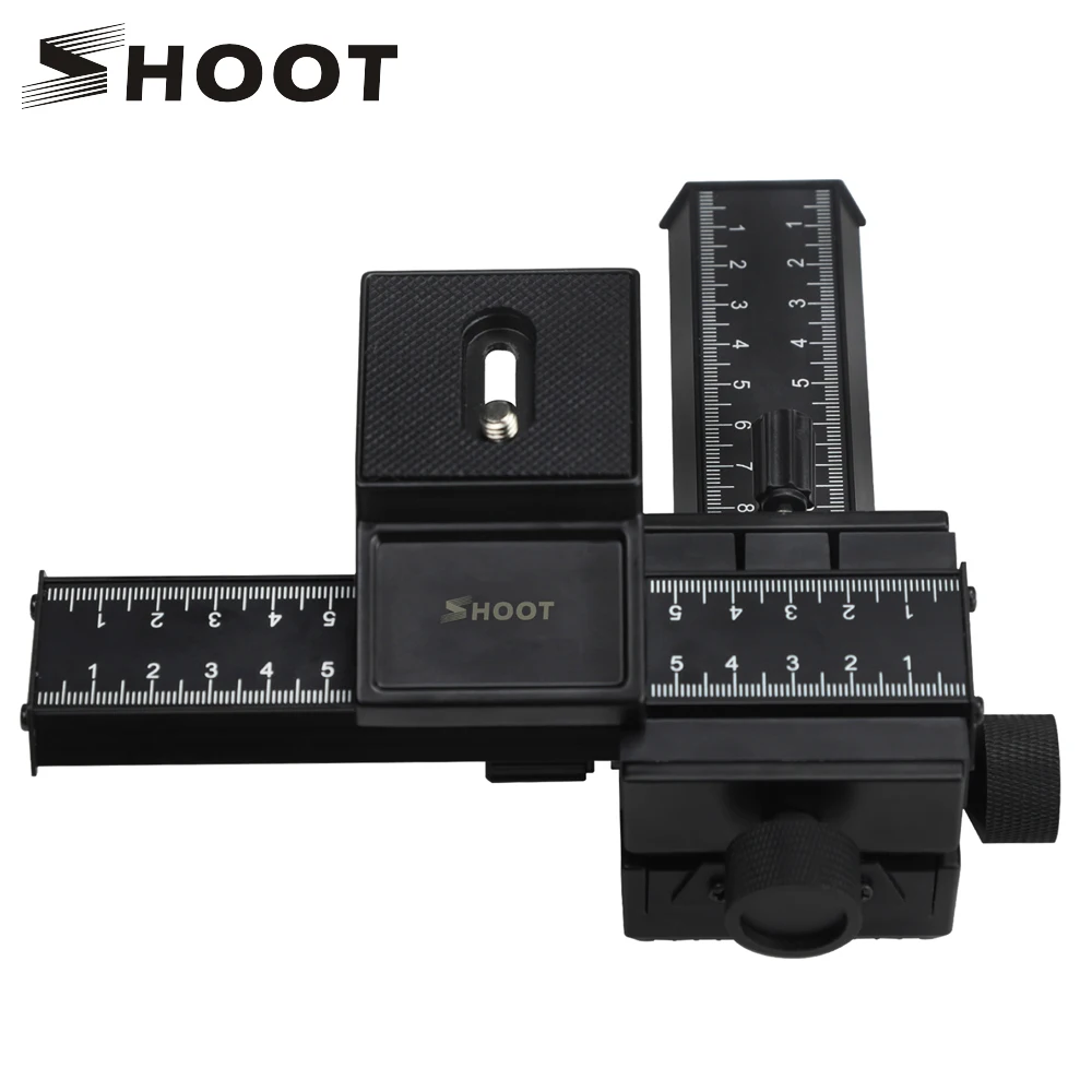 

SHOOT 4 Way Macro Focusing Rail Slider Gimbal for Nikon Canon Samsung Sony DSLR Camera Gimbal Mount DC with Standard 1/4" Screw