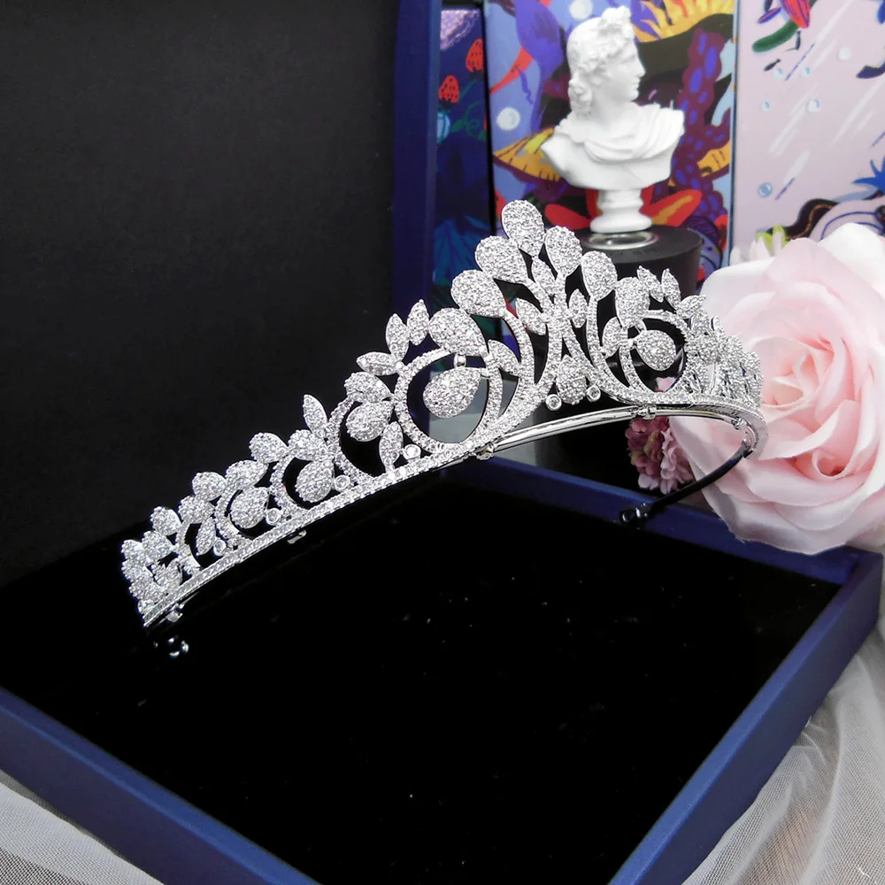 Винтажная циркониевая свадебная диадема и серьги, свадебная корона, оголовье диадема, тиара и короны, Bijoux Cheveux Mariage WIGO1042
