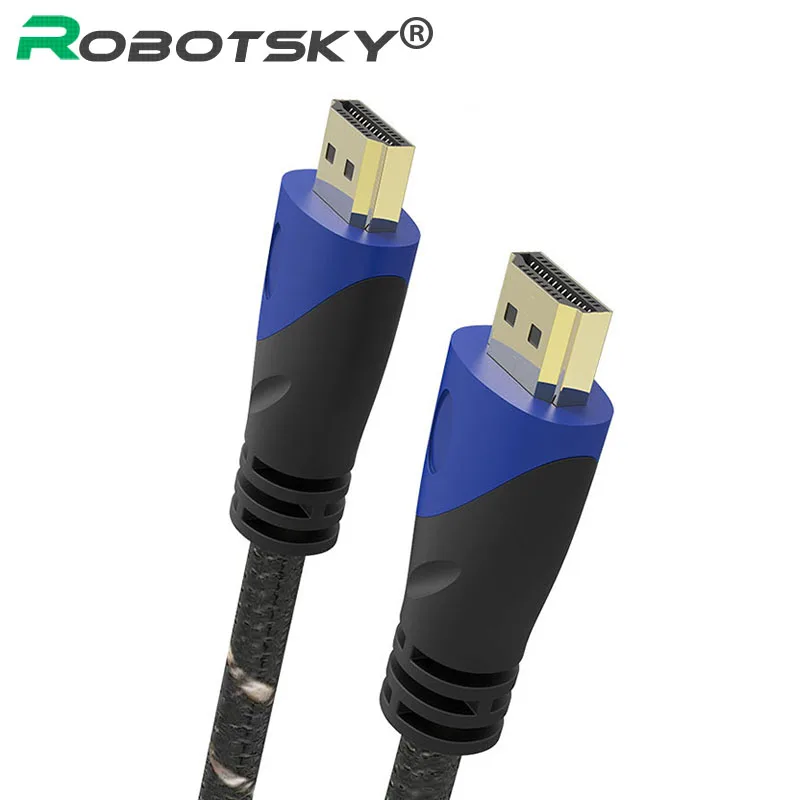 Robotsky 1080P 3D V1.4 HDMI Cable 0.5M 1M 1.5M 1.8M 3M 5M 10M Nylon Braid HDMI Cord for PS4 Projector HD Apple TV PC Laptop Robotsky 1080P 3D V1.4 HDMI Cable 0.5M 1M 1.5M 1.8M 3M 5M 10M Nylon Braid HDMI Cord for PS4 Projector HD Apple TV PC Laptop
