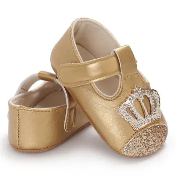 

Baby Shoes Spring Autumn PU Newborn Baby Girl Princess Shoes PU Crown Bling Princess Shoes First Walker New