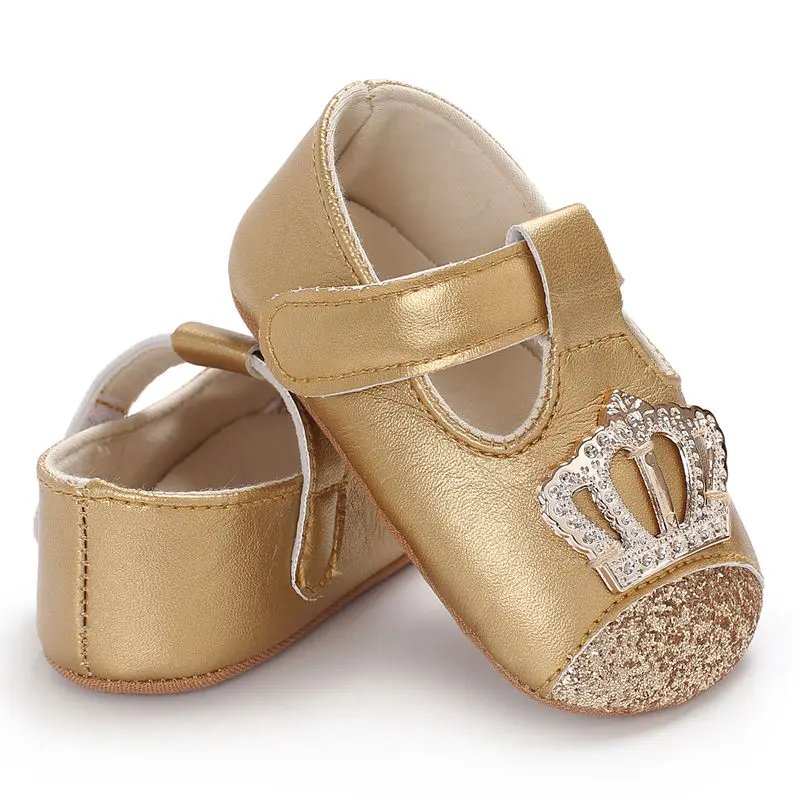 Newborn Baby Shoes Spring Autumn Bling Baby Girl Princess Shoes Crown
