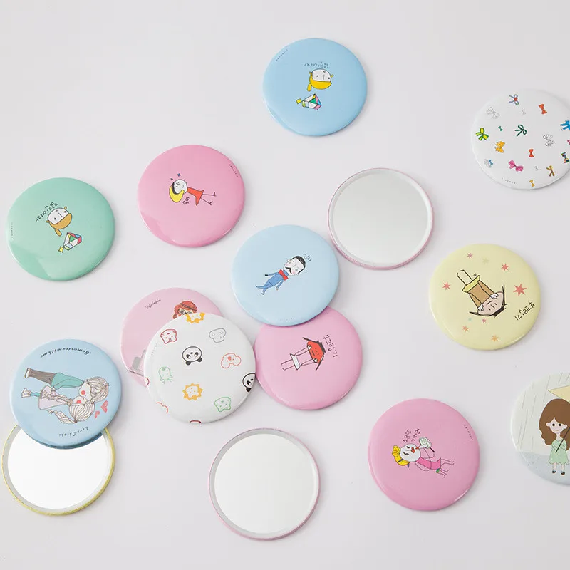

5PCS/Pack Party Favors Colorful Cartoon Mini Portable Mirror Activities Small Gifts Party Supplies Grand Event Promotion Gifts