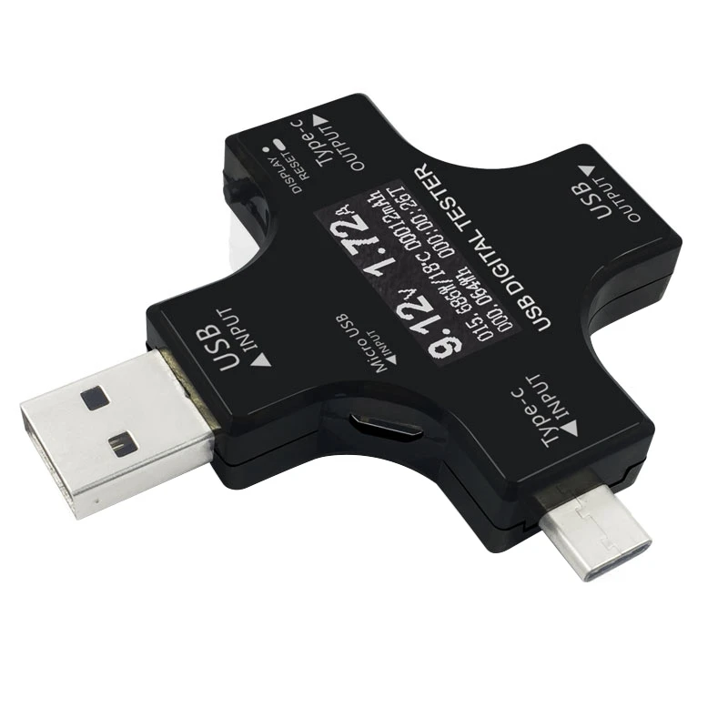 

2 in 1 Type C USB Tester Power Meter Testers LCD Digital Multimeter Voltage Current Meter Instrument