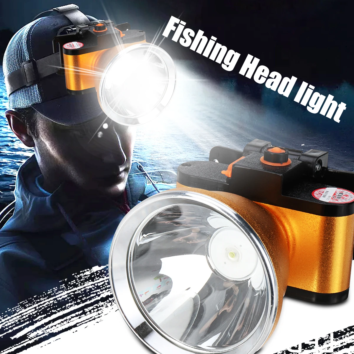

35W/50W/60W LED Headlamp T6 Head Flashlight Torch Sensor Rechargeable Head Light Forehead Lamp Head Fishing Headlight Waterproof
