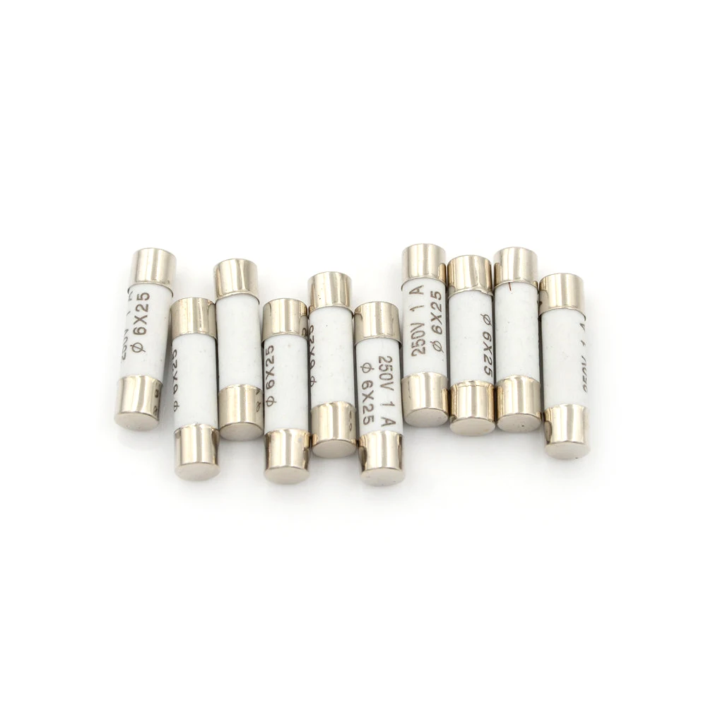 New 10pcs/lot 6*25mm Ceramic Fuse Tube Fuse 6x25mm Fast Blow Ceramic