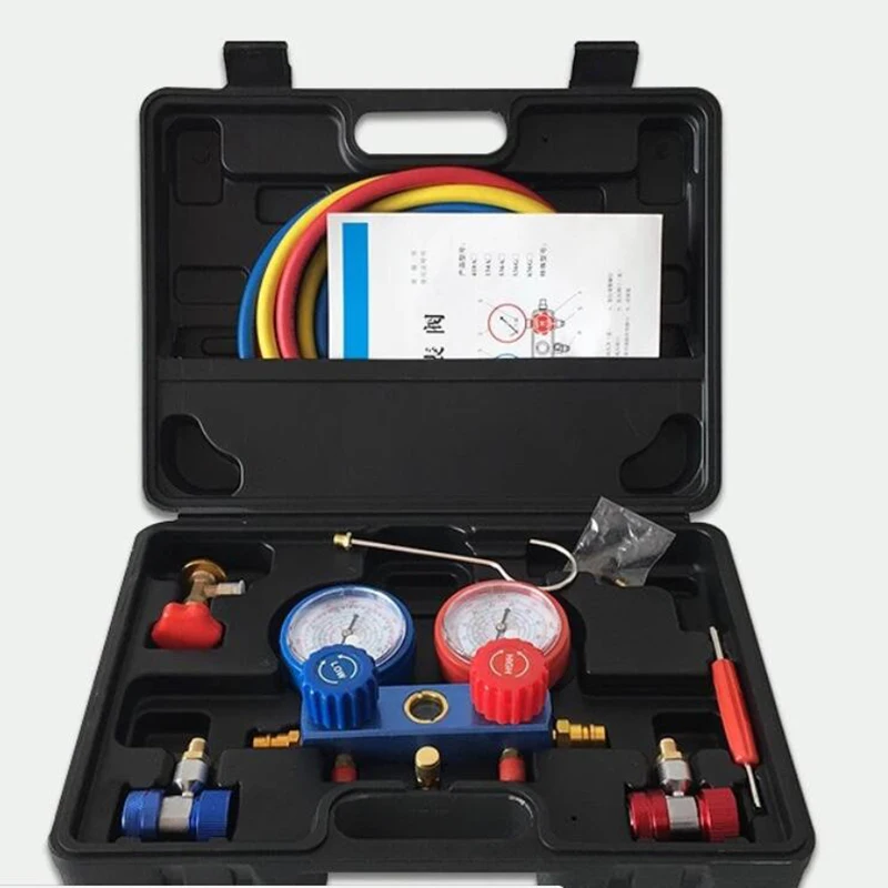 

Refrigeration Air Conditioning Manifold Gauge Maintenance Tools For R134A Car Auto Tools With Carrying Case