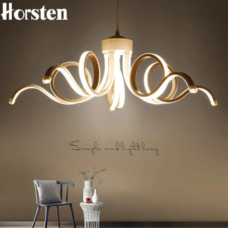 

Creative Modern LED Ceiling Chandelier Lights Nordic Minimalist Dinning Room Bedroom Aluminum Hanging Chandelier Lamp Fixtures