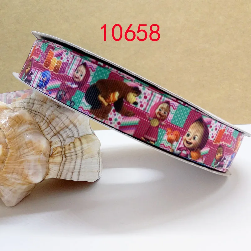

Free shipping 2016 new arrival ribbons Hair Accessories ribbon 10 yards cartoon printed grosgrain ribbons 10658